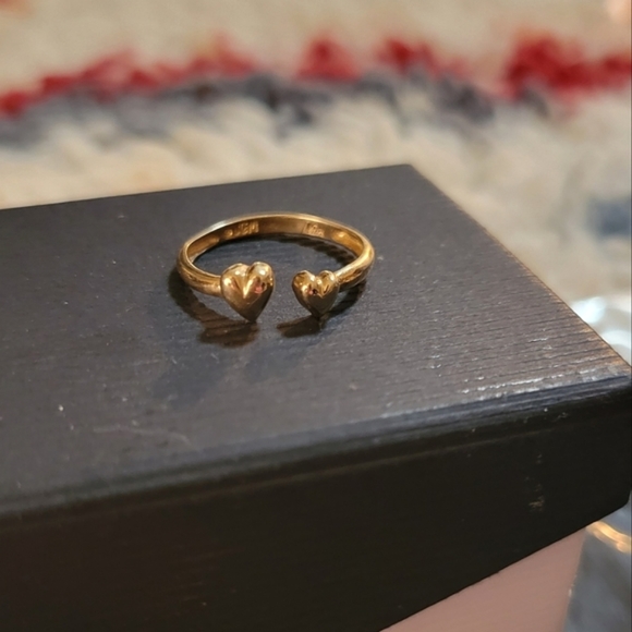 Jacmel Jewelry Inc Jewelry Solid K Yellow Gold Double Open Hearts